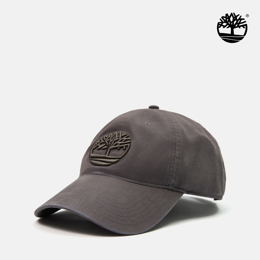 Timberland 男款黑灰色刺繡LOGO棒球帽｜A66BAJ55
