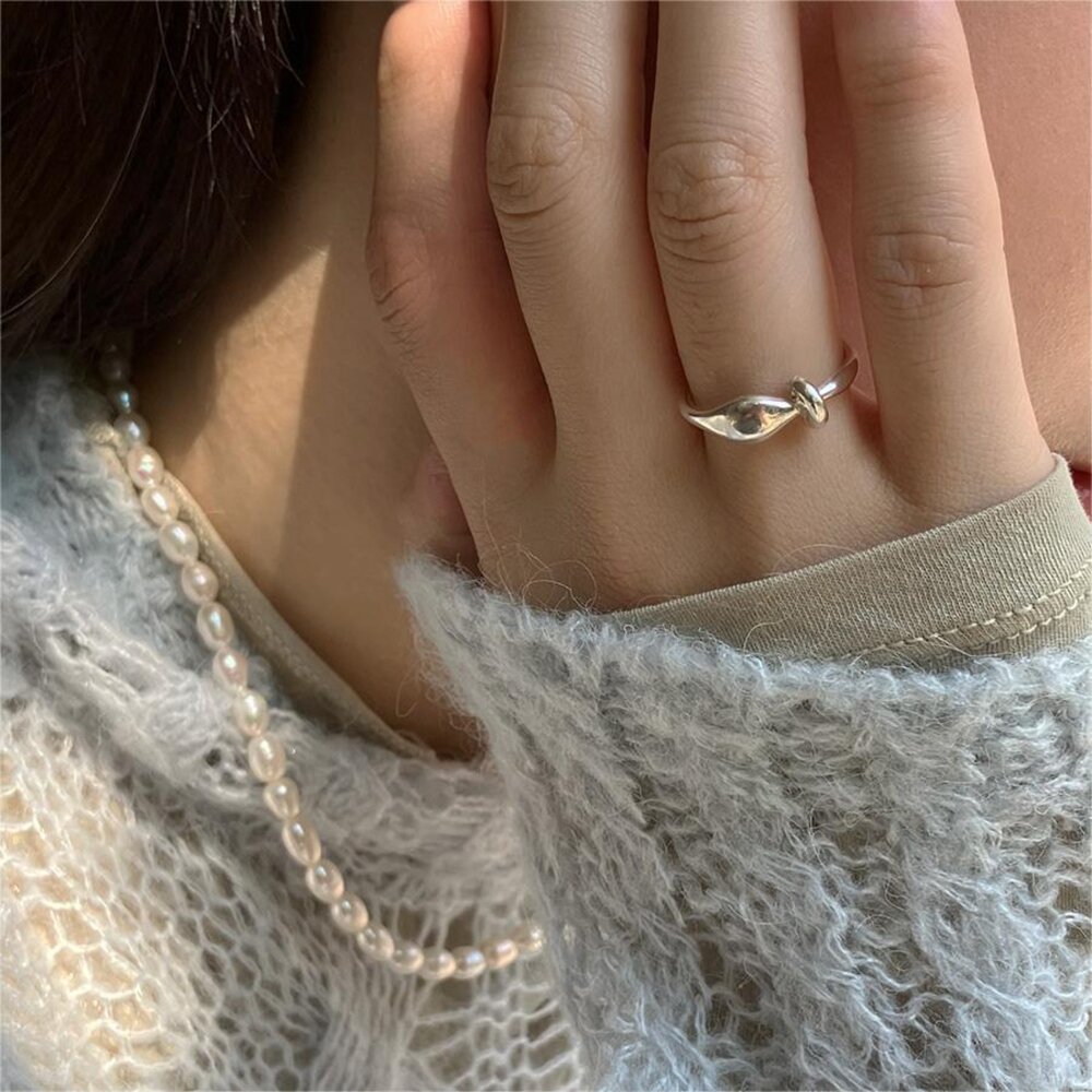 MoonDy 戒指 純銀戒指 指環 幾何戒指 女生戒指 飾品 s925純銀 韓版戒指 素戒指 氣質百搭 禮物 778