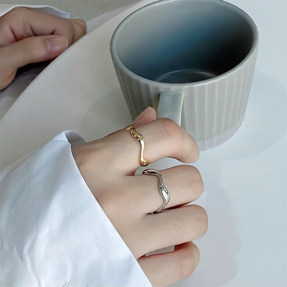 MoonDy 情侶禮物 韓國飾品 可調式戒指 戒指男 情人節禮物 竹節戒指 012