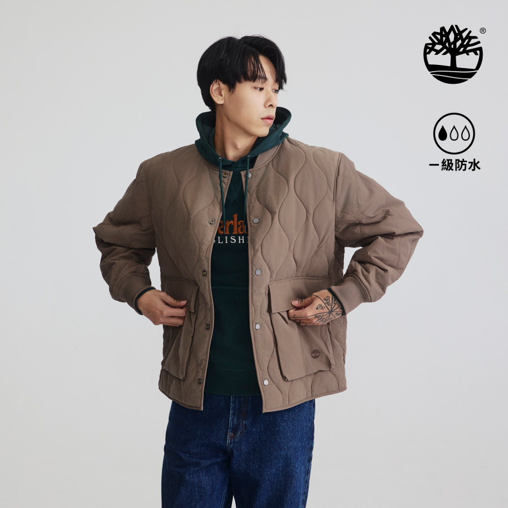 Timberland 男款咖啡色絎縫外套|A6N3YBK0