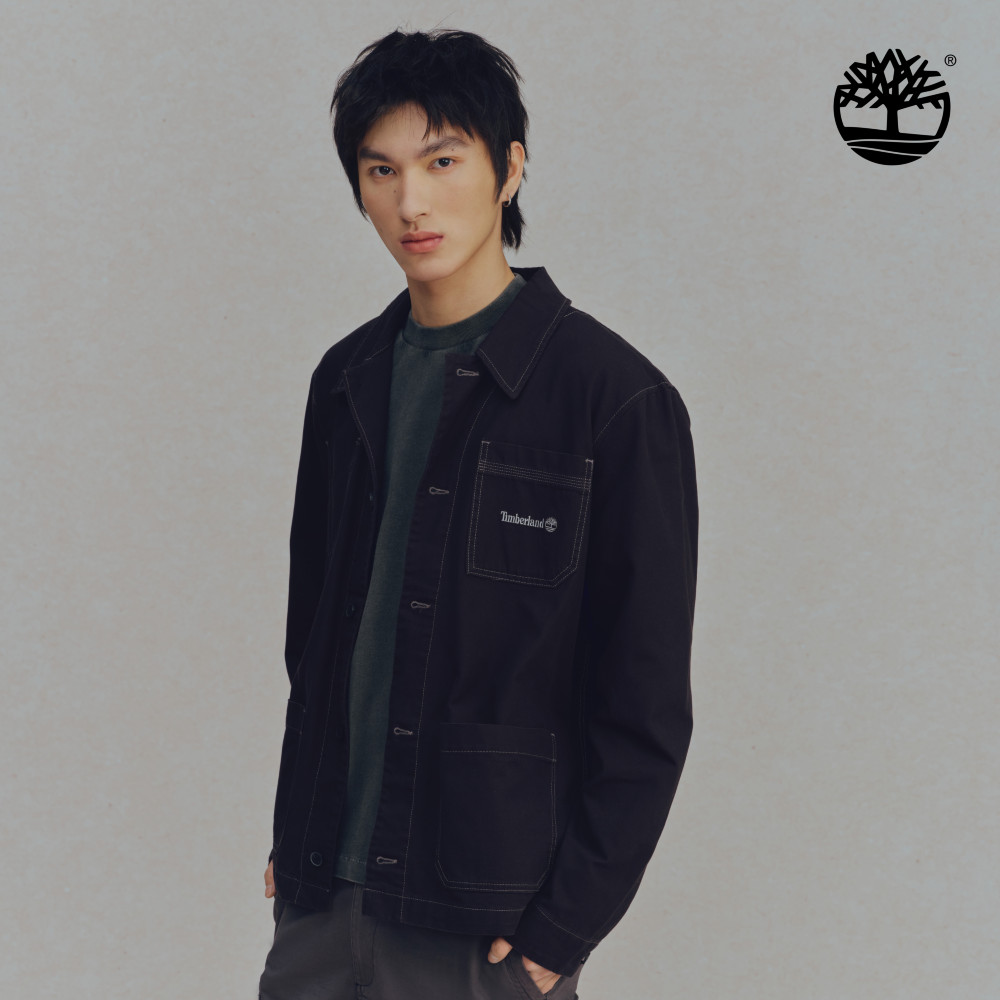 Timberland 中性黑色工裝帆布外套|0YH32001