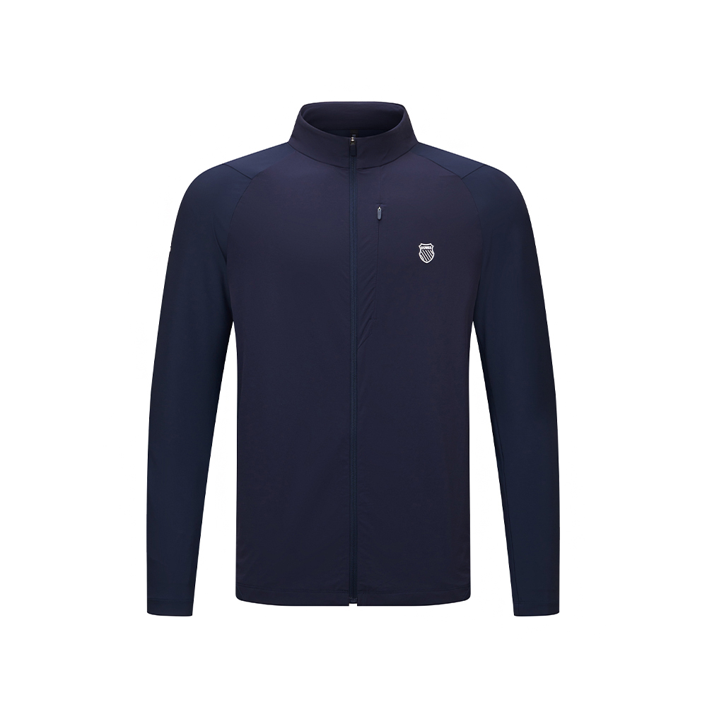K-SWISS 運動外套 MS TRICOT KNIT JKT 立領 拉鍊 男款 藍色 1012056-499