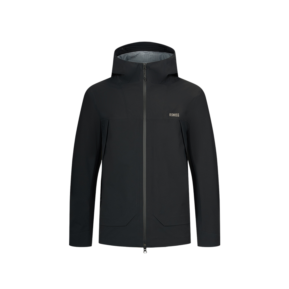 K-SWISS 連帽梭織外套 JACKETKC7512MFWJ38 休閒 男外套 正黑色 1011485-008