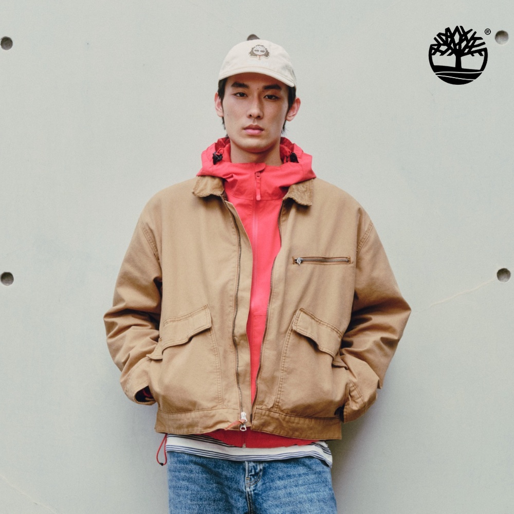 Timberland 男款棕黃色寬版Strafford帆布外套|A5T43AKX