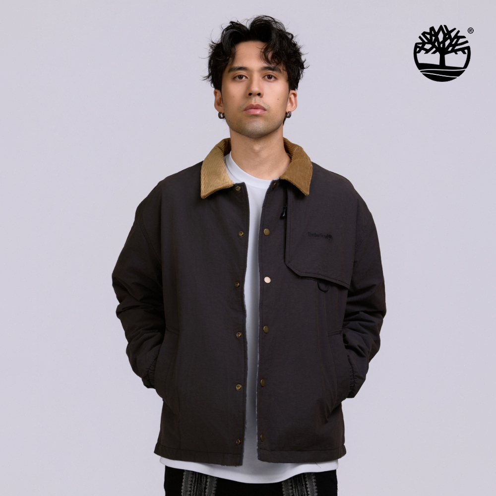 Timberland 男款灰黑色刷毛內裡雙面教練外套｜0YHFDCN1