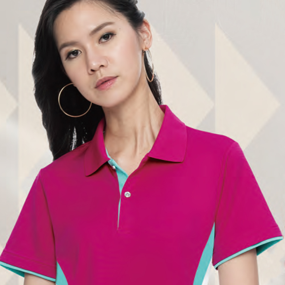Sunrise 吸濕快乾排汗POLO衫(桃紅)-女款(99125-1)