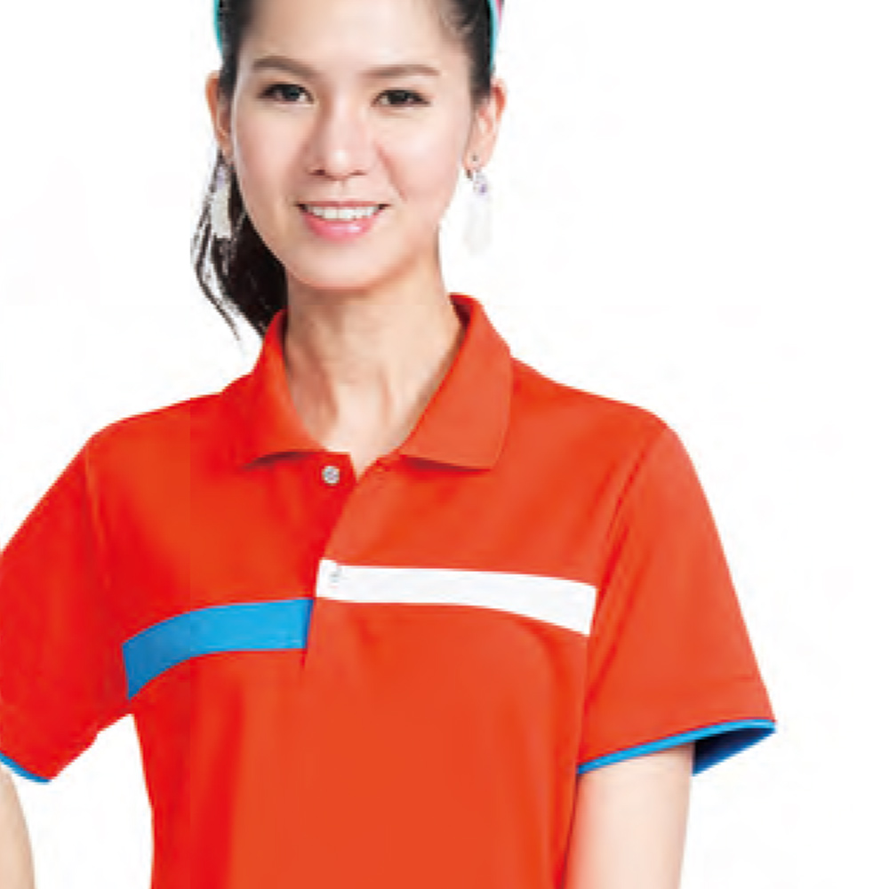 Sunrise 吸濕快乾排汗POLO衫(橘紅)-女款(99128-1)