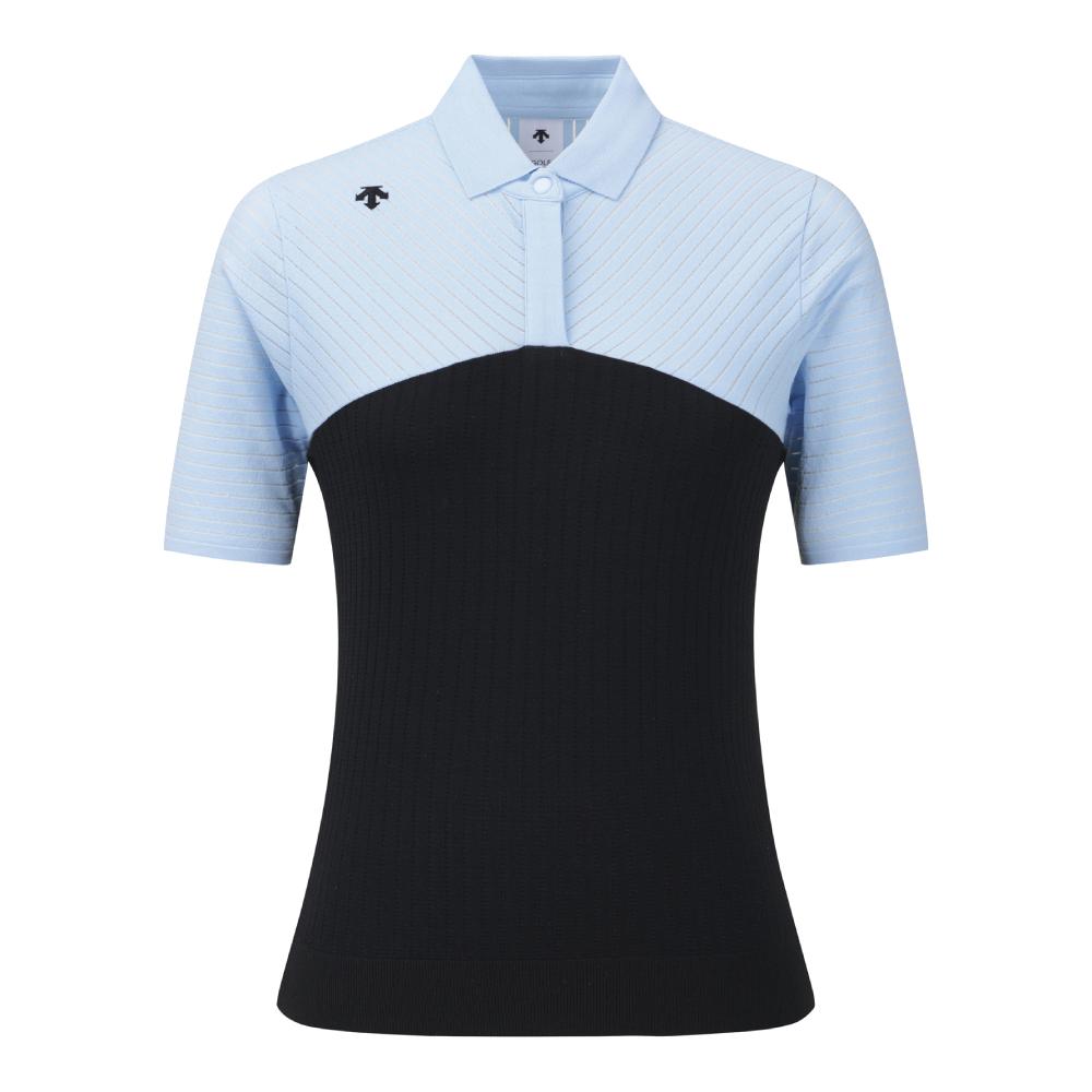 DESCENTE GOLF 迪桑特 COLOR-BLOCK COLLARED SHORT-SLEEVED PULLOVER 女士 高爾夫翻領上衣