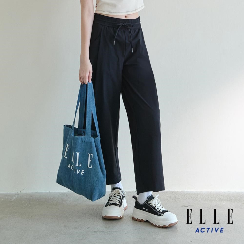 ELLE ACTIVE 九分輕便錐形寬褲-黑 EA25S2W340199