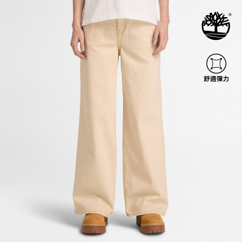 Timberland 女款淺卡其色丹寧寬褲｜A42QF260
