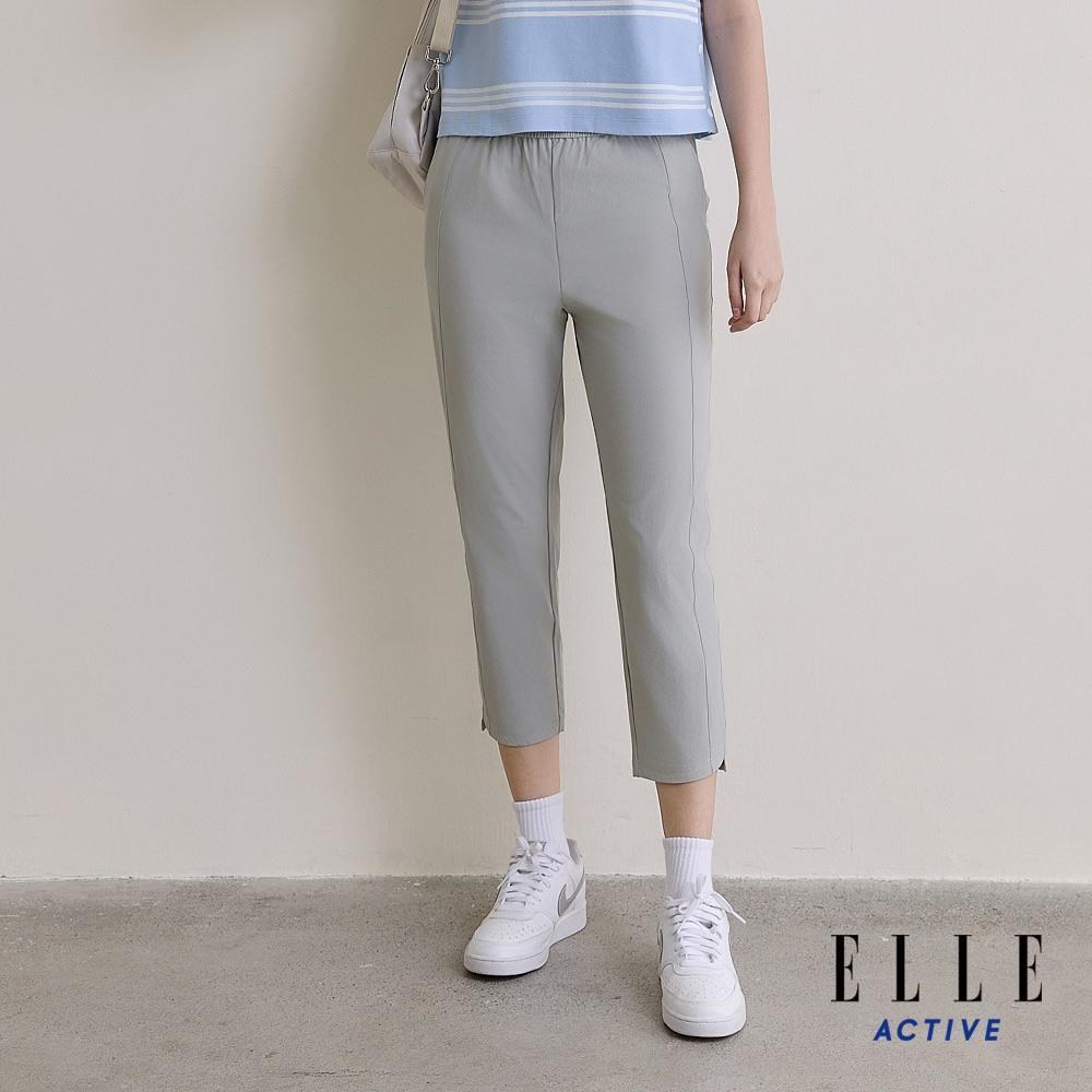 ELLE ACTIVE 女款 鬆緊腰頭修身直筒七分休閒褲-灰色 (EA26S1W3402-93)