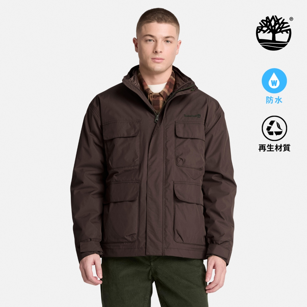 Timberland 男款深棕色三合一防水羽絨野戰外套|A28MZC35