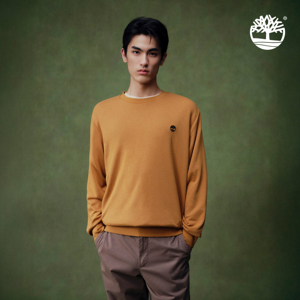 Timberland 男款小麥色圓領長袖上衣|A6JNUP57