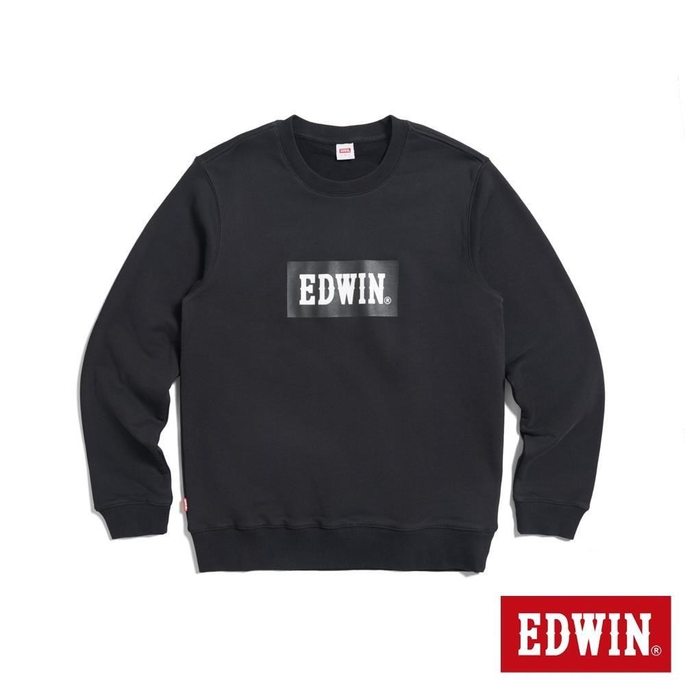 EDWIN 男裝 BOX LOGO厚長袖T恤 (黑色)