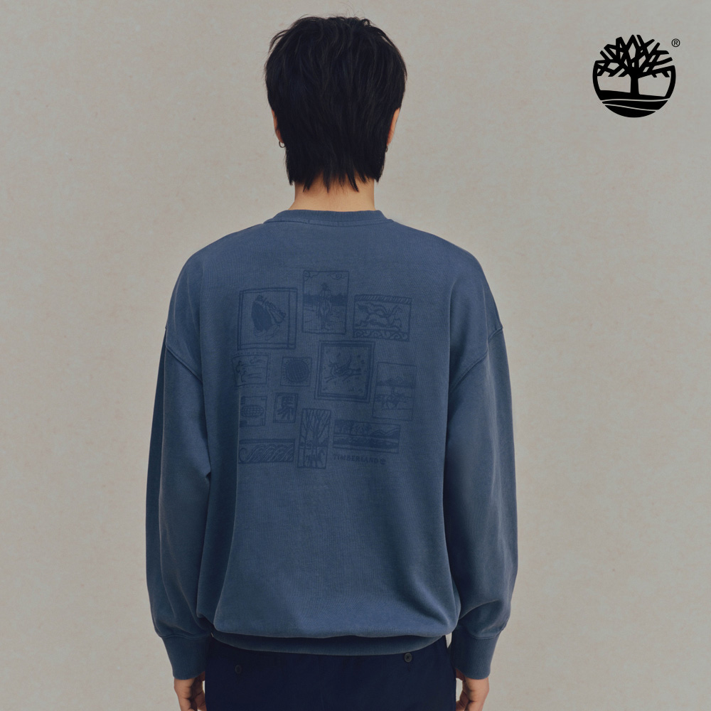 Timberland 中性靛藍色馬年特別款寬版圓領上衣｜A5MXM288