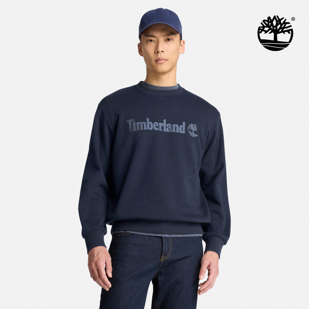 Timberland 男款深寶石藍LOGO圓領上衣|A29X7433