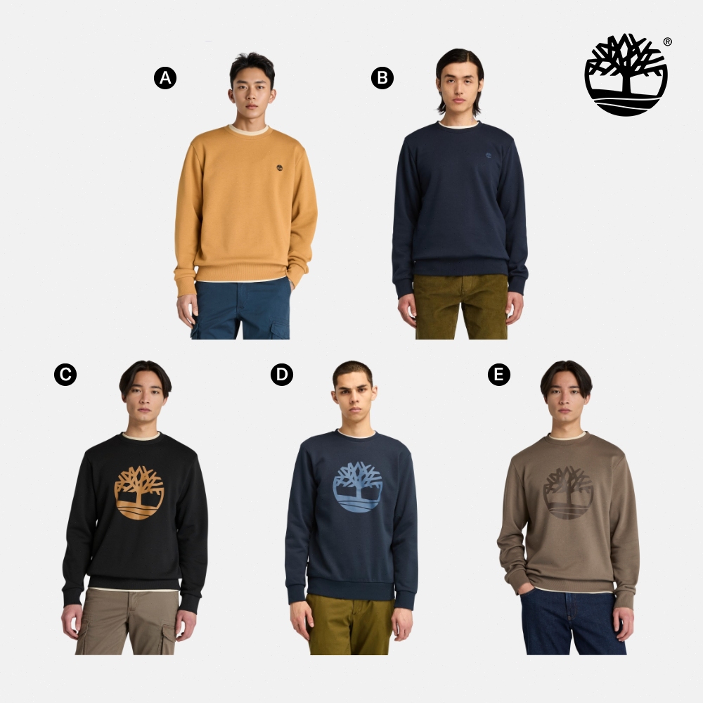 Timberland 精選圓領長袖上衣 大學T 男款(多款任選)