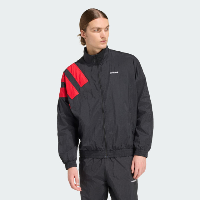 adidas 愛迪達 Adidas 愛迪達 Arch Tt KD4069 男 立領外套 休閒穿搭 運動外套 黑 紅 亞版