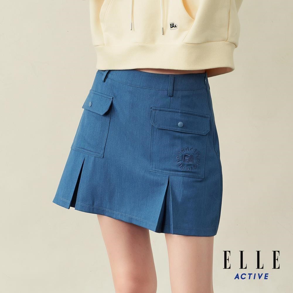 ELLE ACTIVE 女款 工裝風牛仔百褶短裙/褲裙-淺藍色 (EA25A2W2102-35)