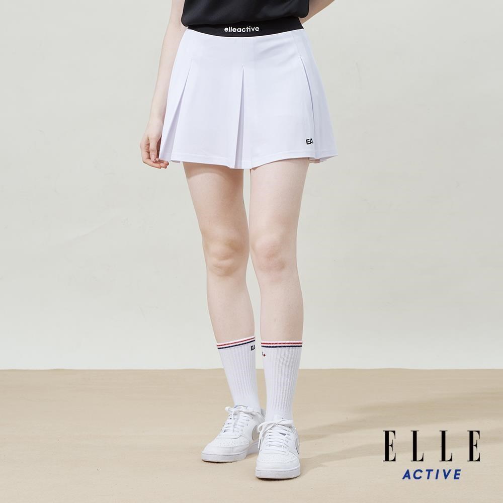 ELLE ACTIVE 女款 純色百搭短裙/褲裙-白色 (EA25S2W2101-90)