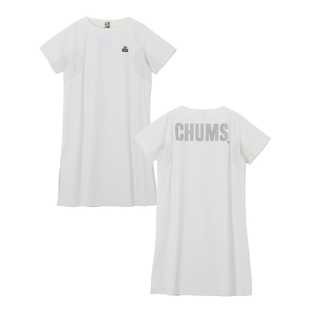 CHUMS Airtrail Stretch CHUMS One-Piece 女 短袖洋裝 淺灰 CH181353G020