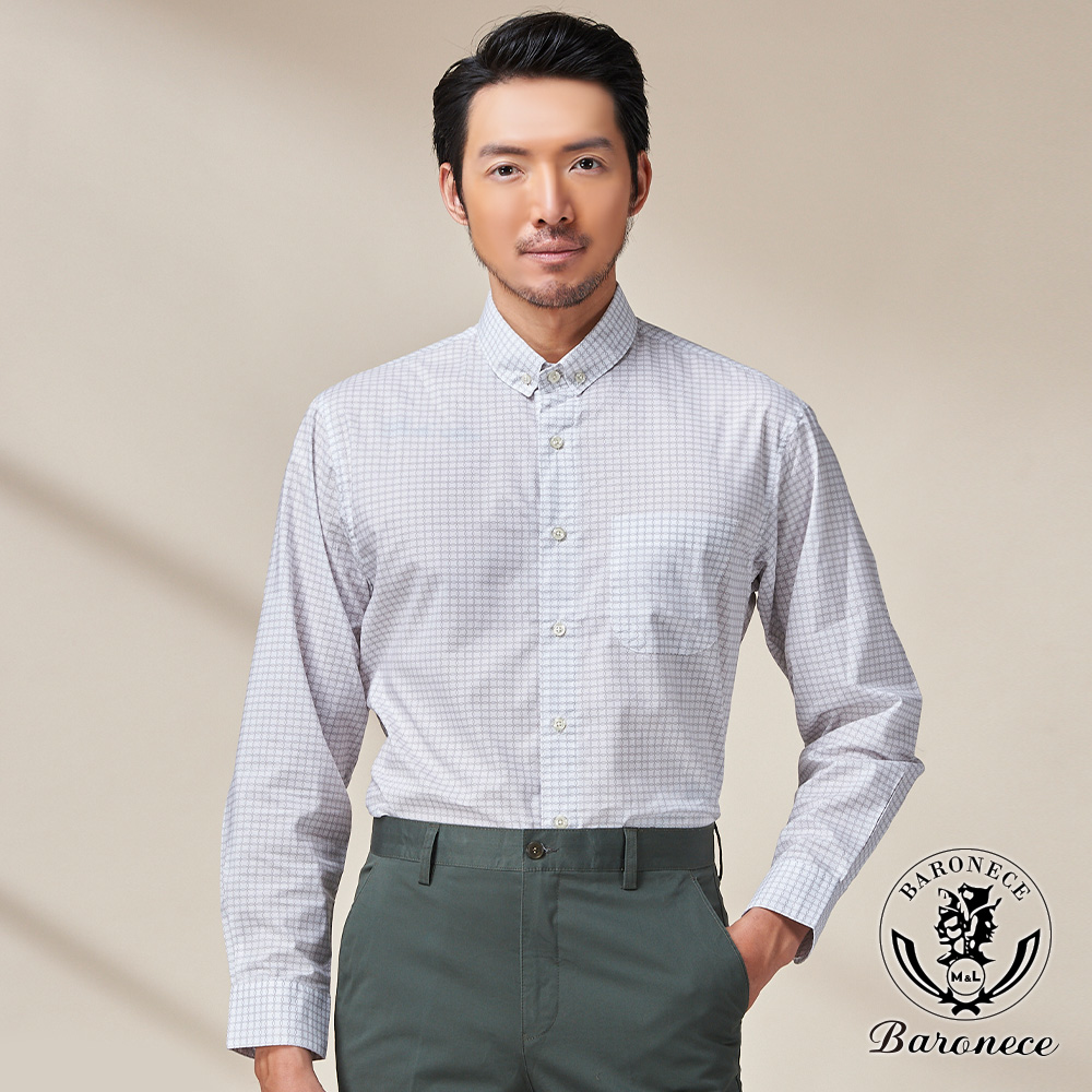 BARONECE 雅痞休閒長袖襯衫_白(620406-01)