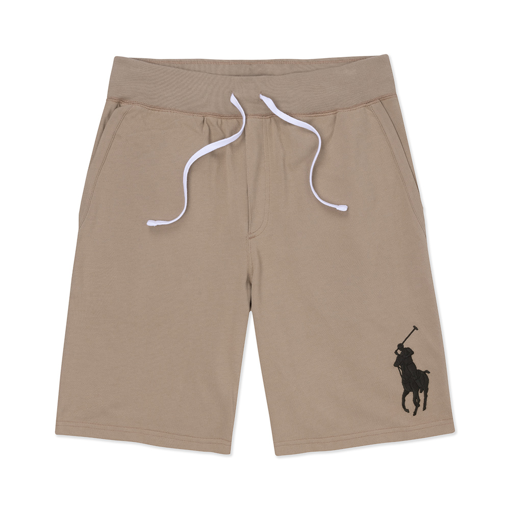RALPH LAUREN POLO 熱銷刺繡大馬棉短褲-卡其色(透氣網布)