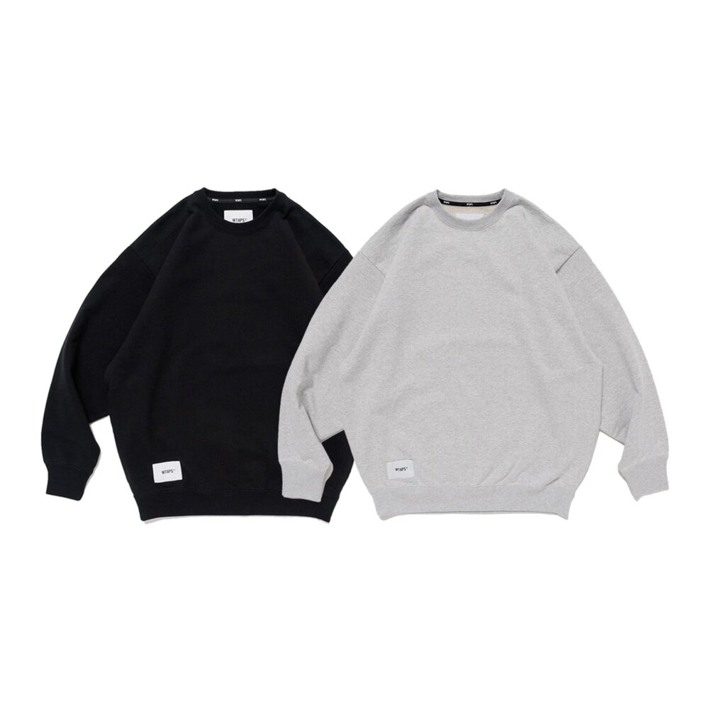 Wtaps Wtaps Sign/Sweater/Cotton Ash Gray 大學T 淺灰色/黑色