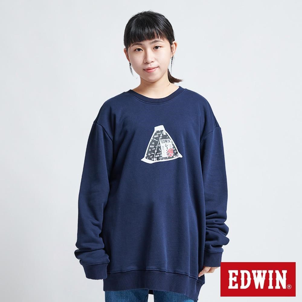 EDWIN 男女裝 東京散策系列 三角飯糰長袖T恤 (丈青色)