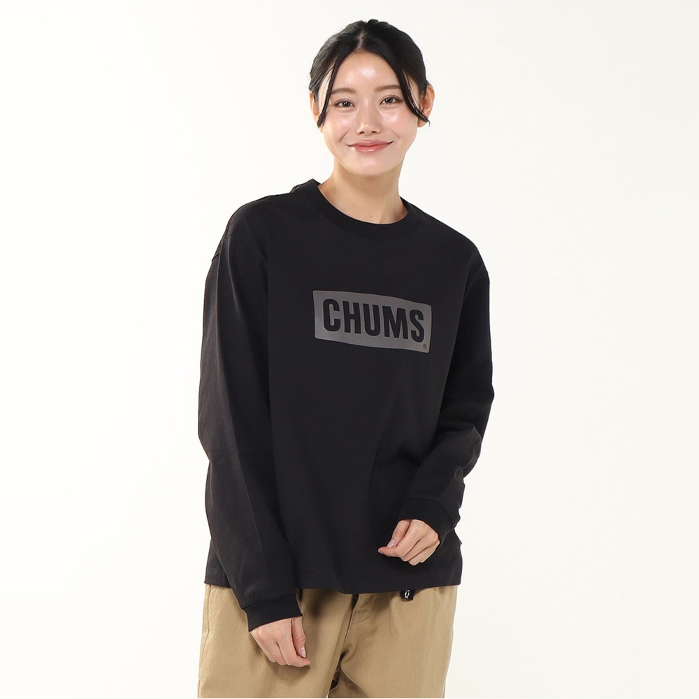 CHUMS Heavy Weight CHUMS Logo L/S T-Shirt 男 長袖上衣 黑色 CH012671K001