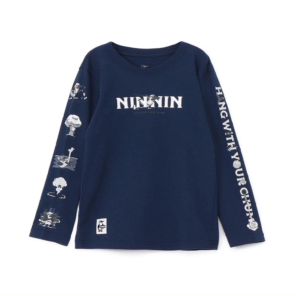 CHUMS Kids The Ninja Brushed L/S T-Shirt 中大童 長袖上衣 深藍 CH211415N001