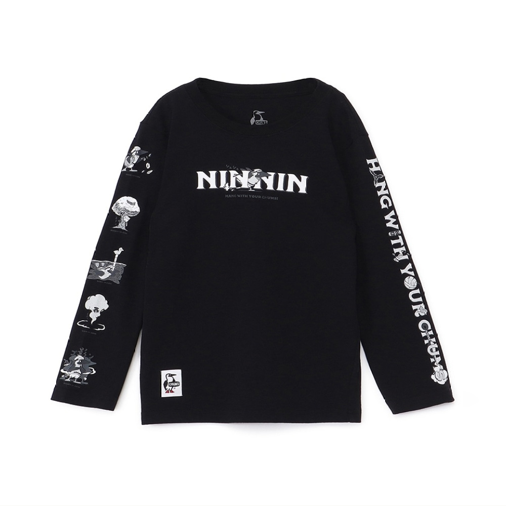 CHUMS Kids The Ninja Brushed L/S T-Shirt 中大童 長袖上衣 黑色 CH211415K001