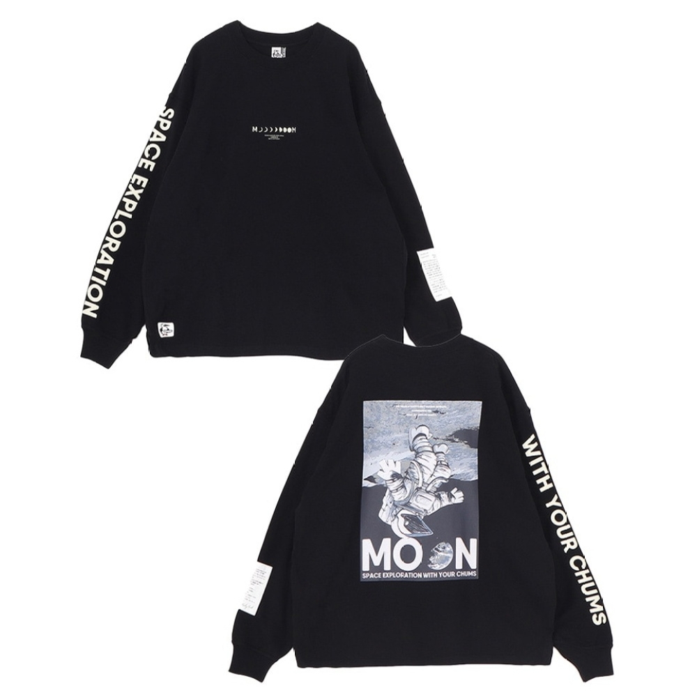CHUMS Space Booby on the Moon Brushed L/S T-Shirt 男 長袖上衣 黑色 CH012634K001