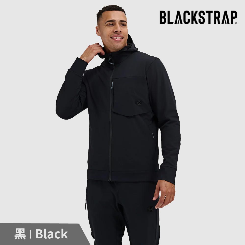 BlackStrap 男 Tribrid Grid Fleece 撥水動態保暖連帽外套｜黑Black (S-L)｜透氣保暖 吸濕排汗