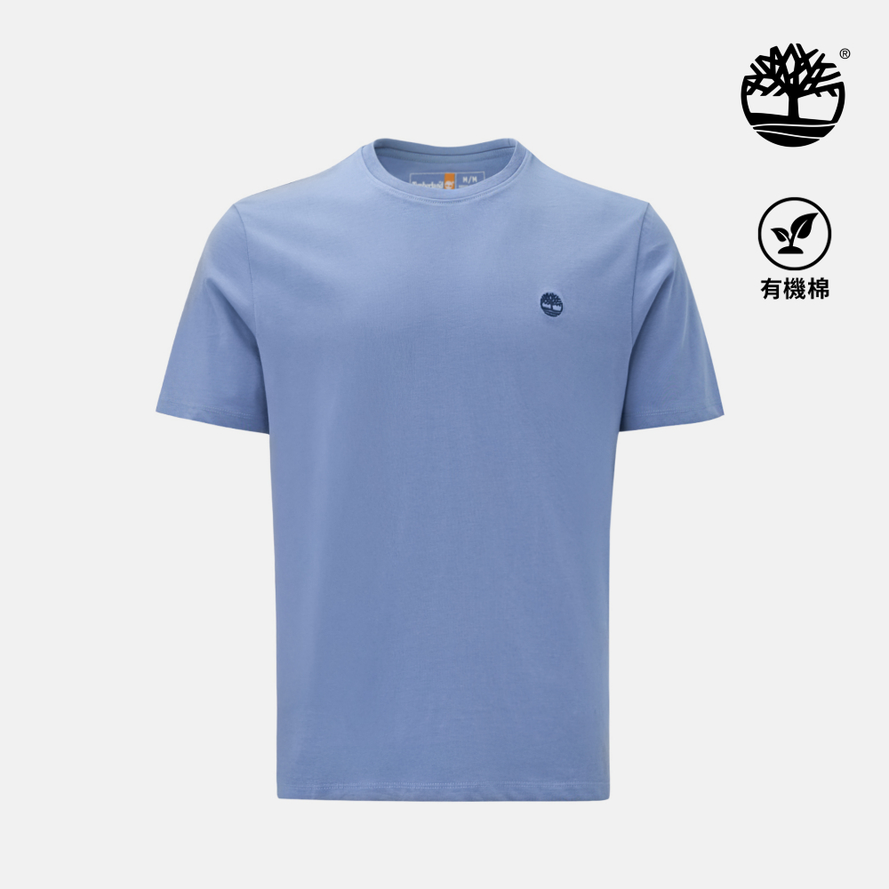 Timberland 男款灰藍色休閒短袖T恤|A6DKUB88