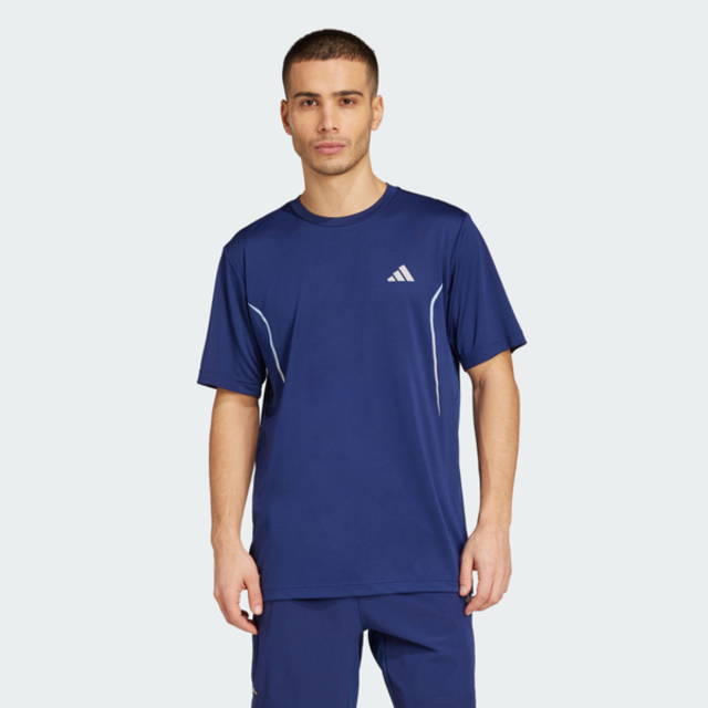 adidas 愛迪達 Adidas 愛迪達 Tech App Gf Tee JZ8491 男 T恤 運動上衣 休閒短袖 吸濕排汗 藍 亞版