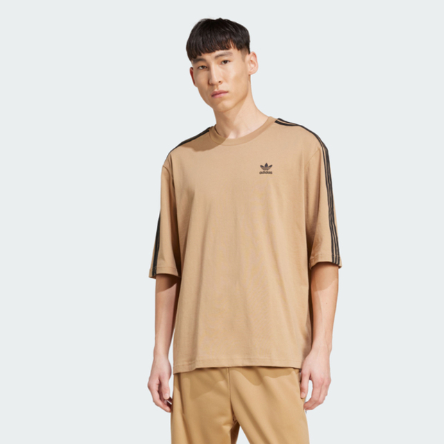 adidas 愛迪達 Adidas 愛迪達 Oversize Tee JY1397 男 T恤 運動上衣 休閒短袖 卡其 黑 亞版