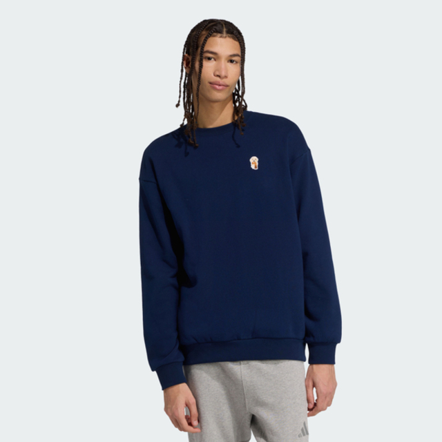 adidas 愛迪達 Adidas 愛迪達 M Dog Sock Swt JW8520 男 長袖上衣 休閒長袖 深藍 亞版