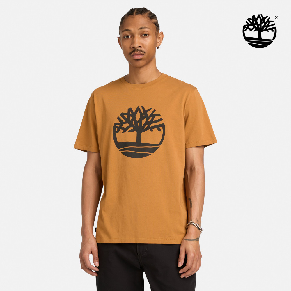 Timberland 男款小麥色LOGO短袖T恤|A6281P47