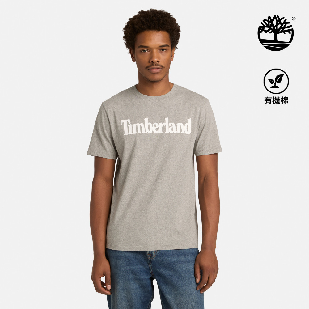 Timberland 男款灰色LOGO短袖T恤|A6DN3V91