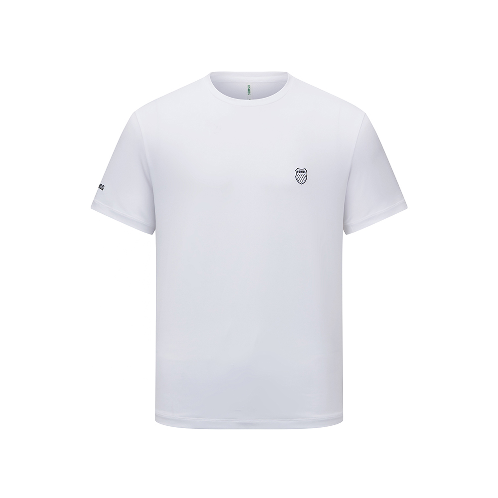 K-SWISS 運動短袖 MS JACQUARD T 圓領 上衣 男款 白色 1012065-101