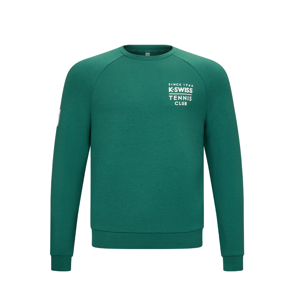 K-SWISS 圓領上衣 HOODIEKC7512MCHT03 休閒 男上衣 綠茵色 1011457-300