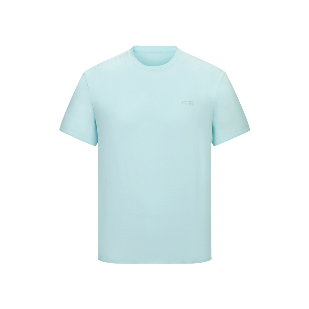 K-SWISS 短袖T恤 SHIRTKC7522MSTS26 休閒 男上衣 水藍色 1011633-460