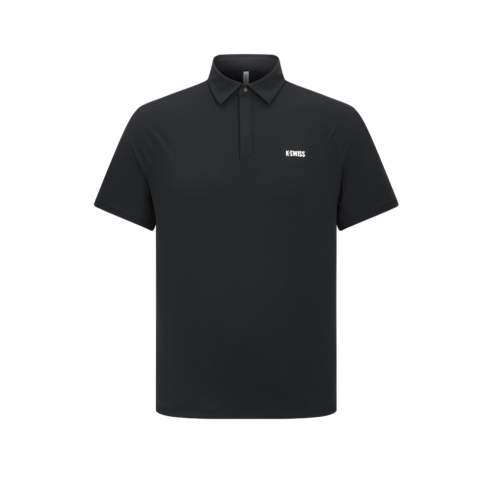 K-SWISS 運動POLO衫 POLOKC7522MFTP36 吸濕排汗 男上衣 正黑色 1011644-008