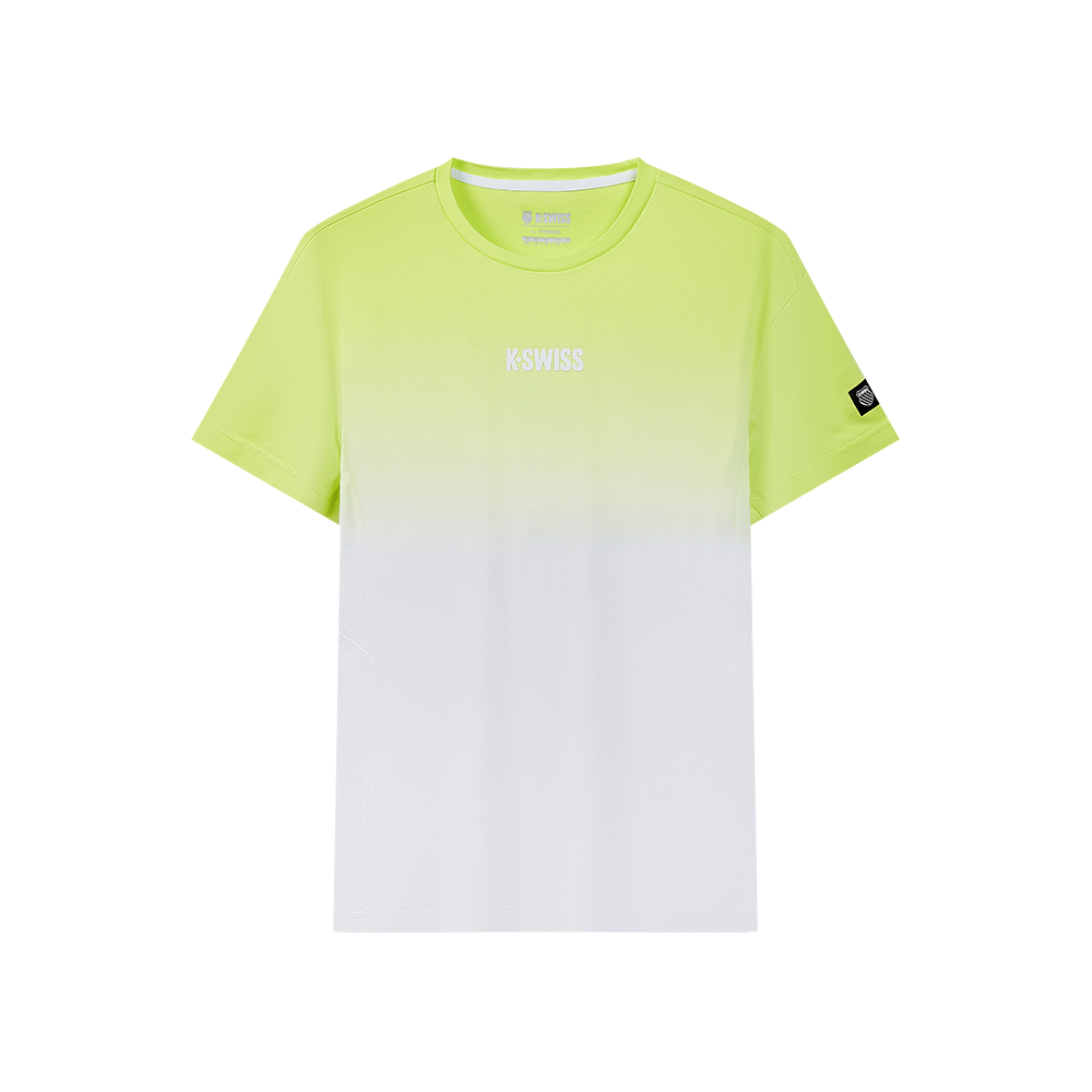 K-SWISS 專業運動T恤 TEESHIRTKC7622MNTS44 男上衣 男裝 白/綠色 1010037-108