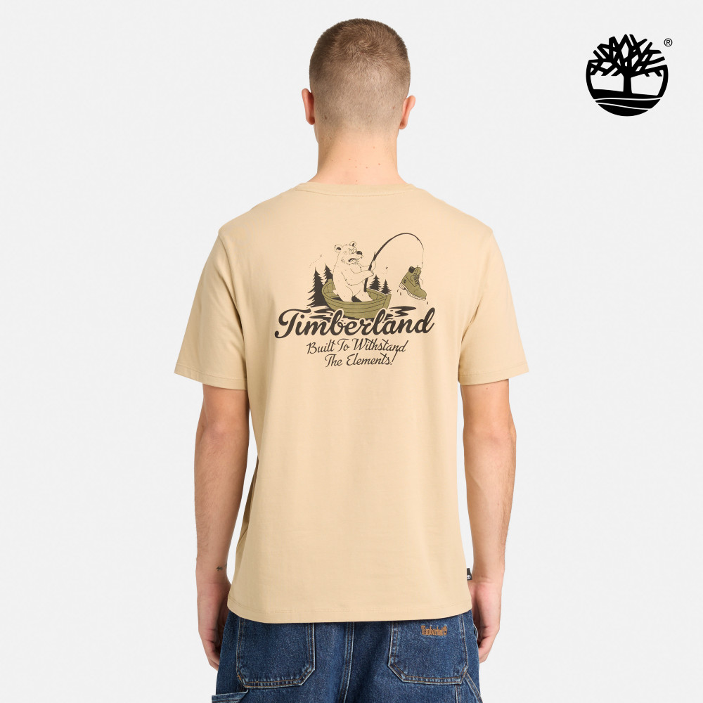 Timberland 男款淺黃色小熊圖案短袖T恤｜A5S46A7K