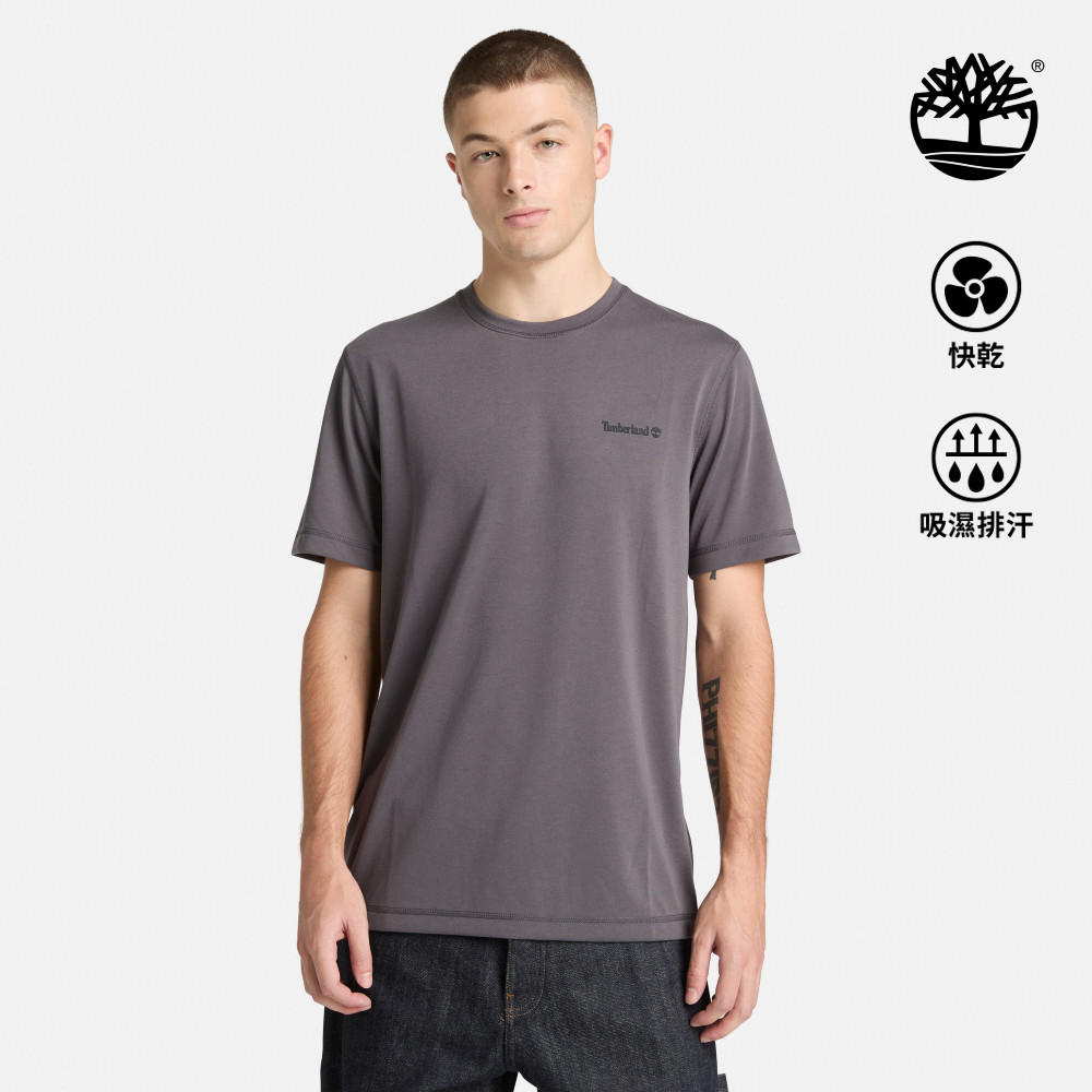 Timberland 男款黑色Polartec R快乾短袖T恤|A4215AHU