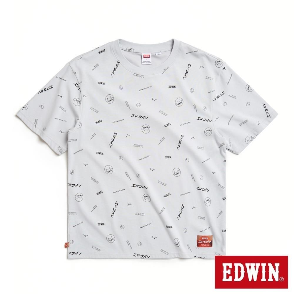 EDWIN 男裝 COOL FLEX 滿版印花寬版短袖T恤 (淺灰色)
