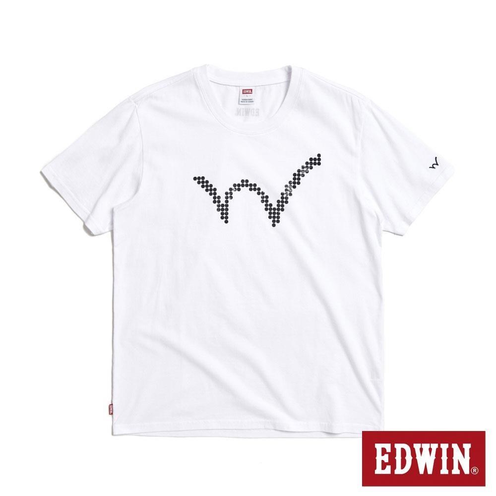 EDWIN 男裝 拼貼W印花短袖T恤 (白色)