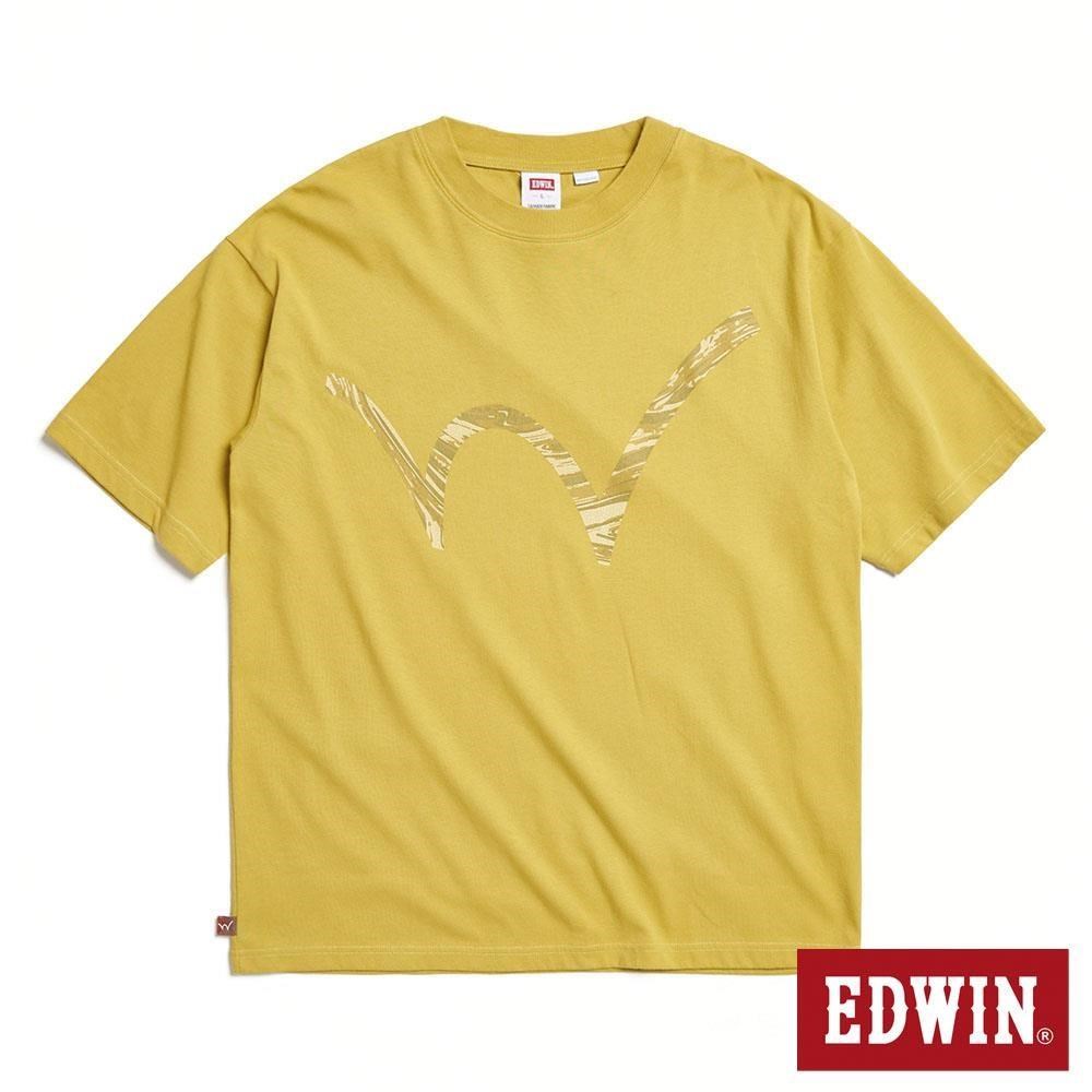 EDWIN 男裝 COOL FLEX 大W裂紋寬版短袖T恤 (杉木黃)